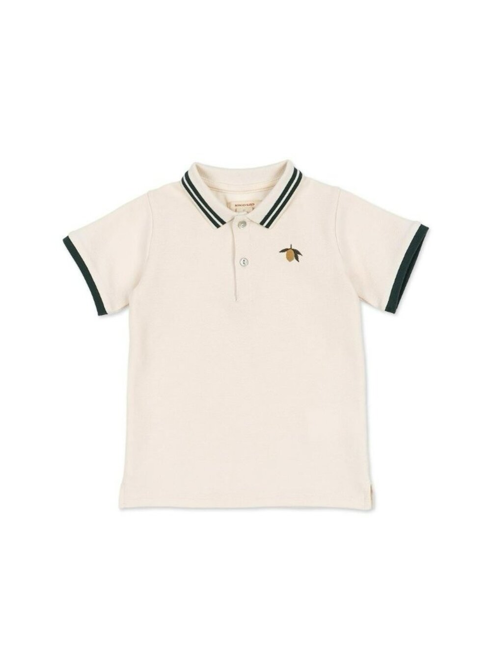 NWT $58 Konges Sløjd Florian Polo Shirt GOTS Antique White Boys Size 9/10